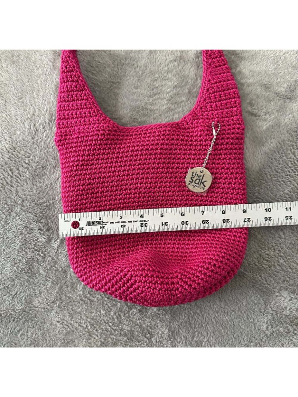 The Sak Hot Pink Knit Crochet Shoulder Bag Purse Handbag - Picture 5 of 7